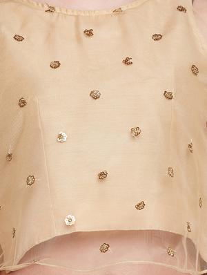 beige net embroidered blouse - 16228282 - Standard Image - 5