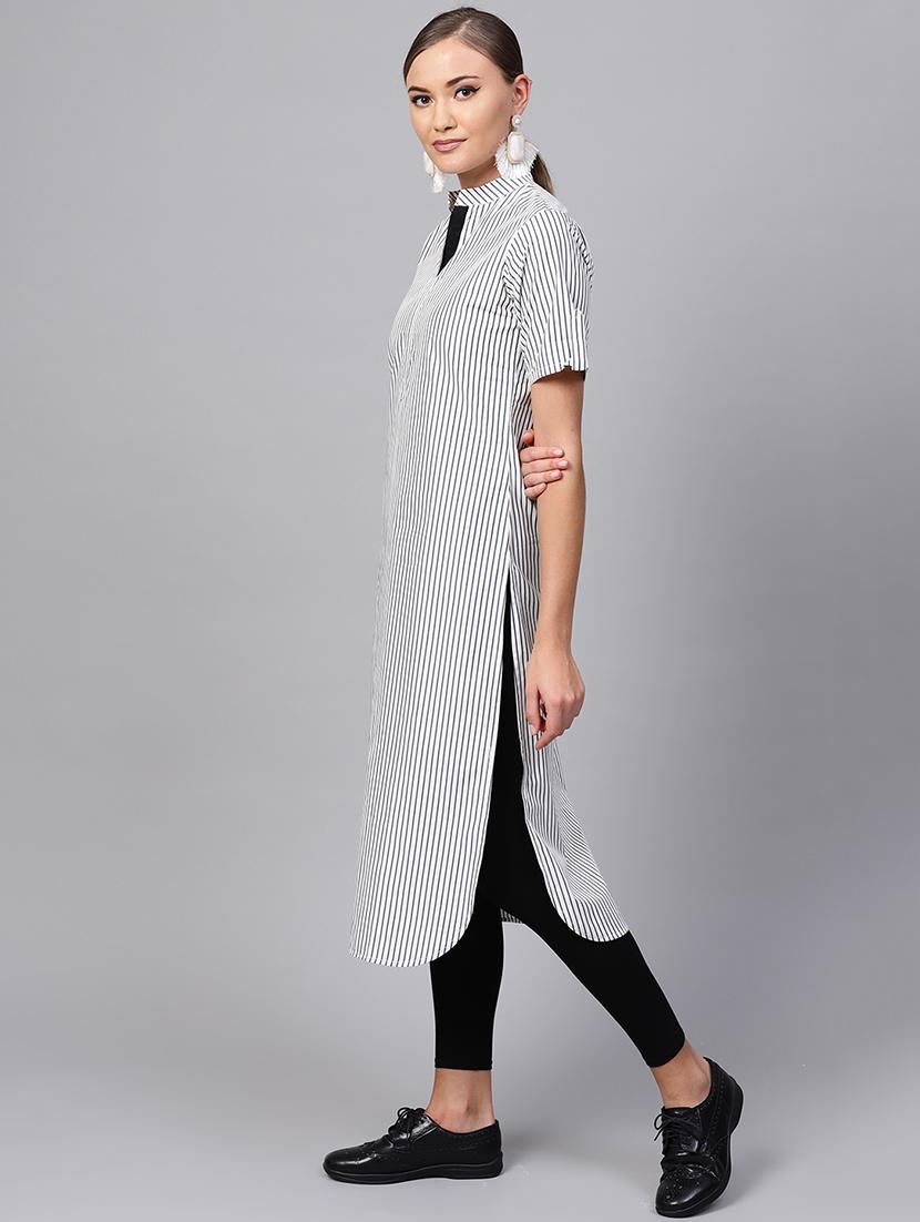 stripes straight kurta - 16228851 - Zoom Image - 2