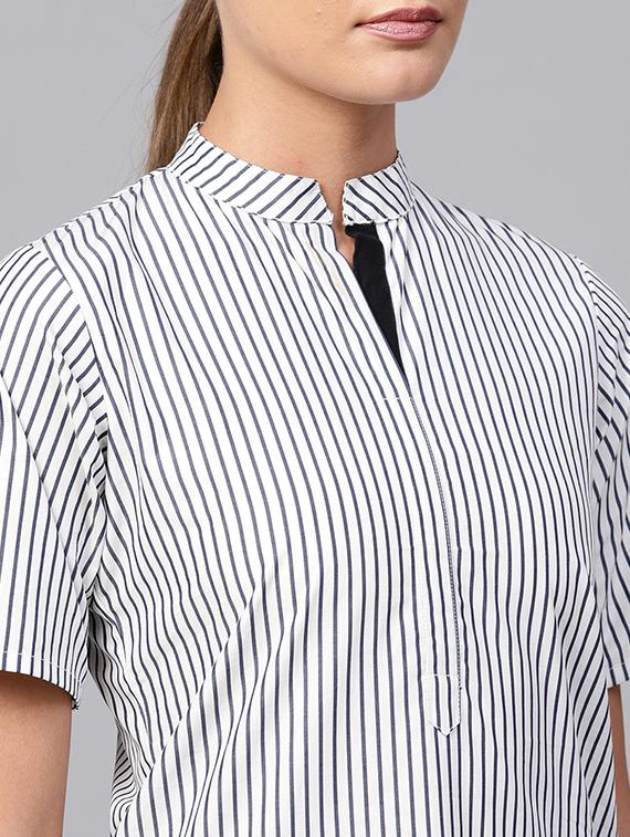 stripes straight kurta - 16228851 - Zoom Image - 4