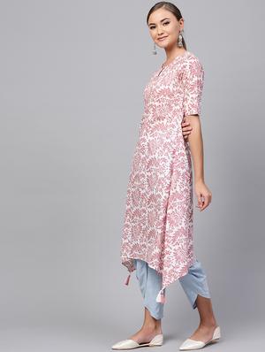 floral asymmetric kurta - 16228865 - Standard Image - 2