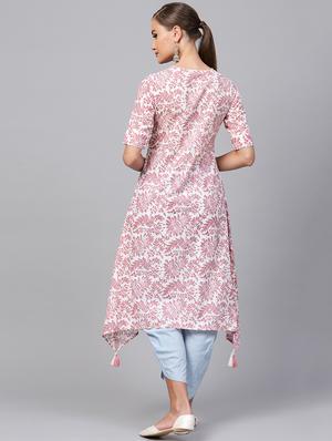 floral asymmetric kurta - 16228865 - Standard Image - 3