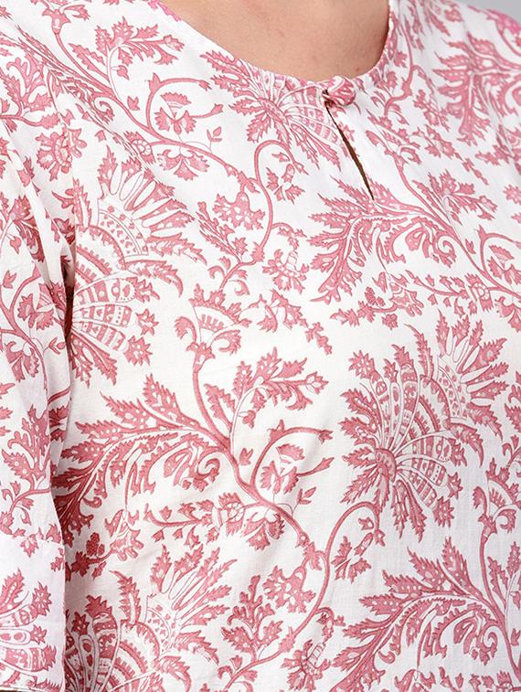 floral asymmetric kurta - 16228865 - Zoom Image - 4