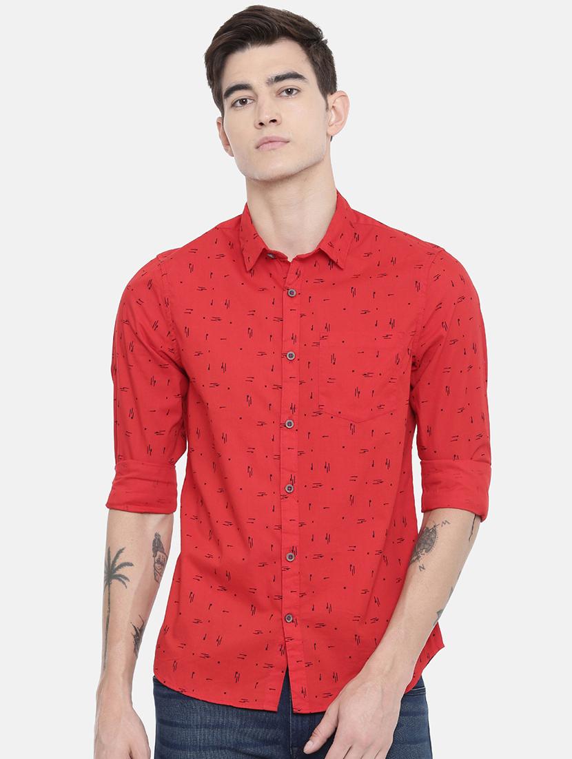 red printed casual shirt - 16229037 - Zoom Image - 1