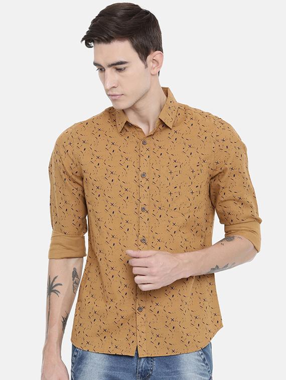 brown printed casual shirt - 16229075 - Zoom Image - 1