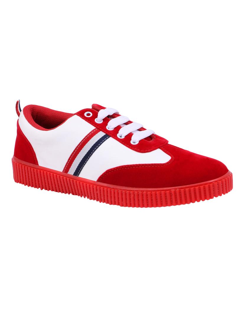 red suede lace up sneakers - 16229171 - Zoom Image - 1