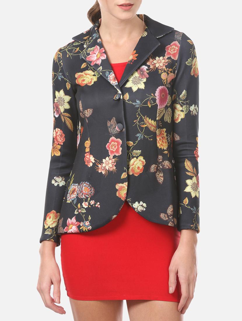 lapel neck floral jacket - 16229467 - Zoom Image - 1