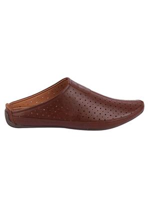 brown leatherette slip on mules - 16229700 - Standard Image - 2