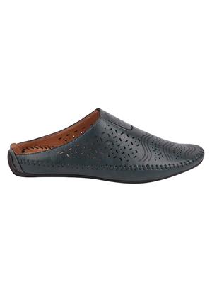 blue leatherette slip on mules - 16229703 - Standard Image - 2