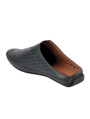 blue leatherette slip on mules - 16229703 - Standard Image - 3