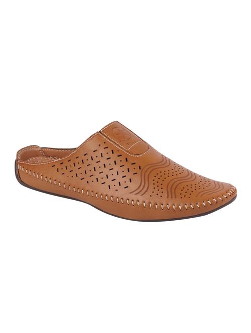tan leatherette slip on mules - 16229705 - Standard Image - 1