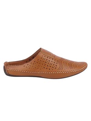 tan leatherette slip on mules - 16229705 - Standard Image - 2