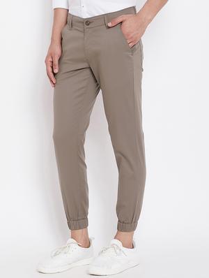 brown cotton blend jogger - 16229714 - Standard Image - 2