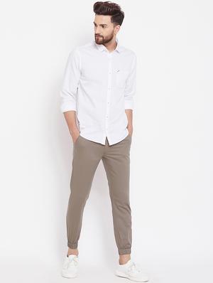 brown cotton blend jogger - 16229714 - Standard Image - 4