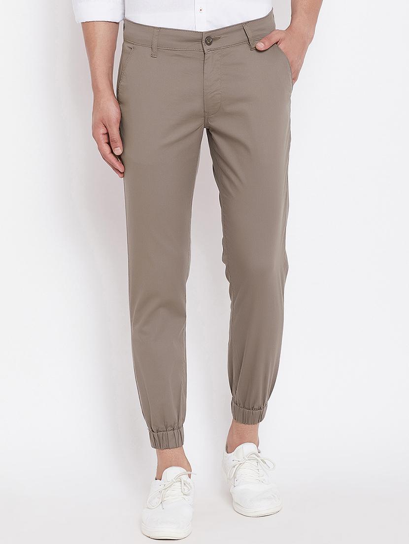 brown cotton blend jogger - 16229714 - Zoom Image - 1