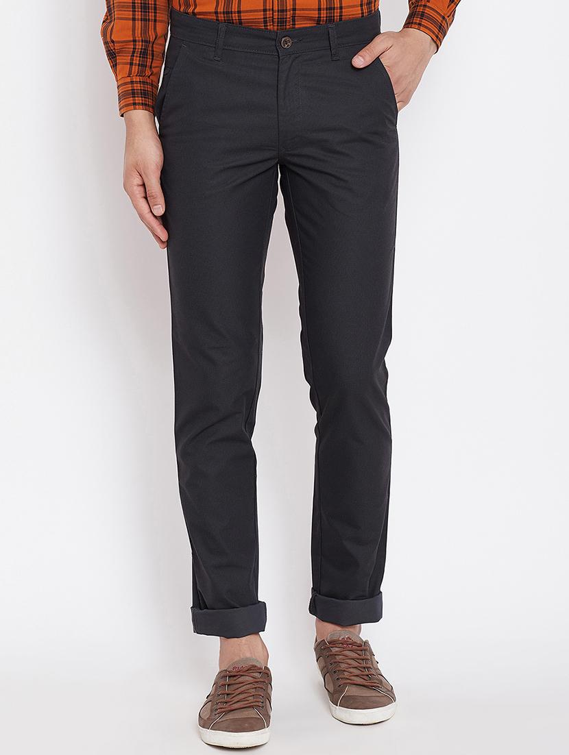grey cotton blend chinos - 16229715 - Zoom Image - 1