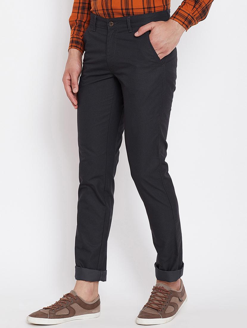 grey cotton blend chinos - 16229715 - Zoom Image - 2