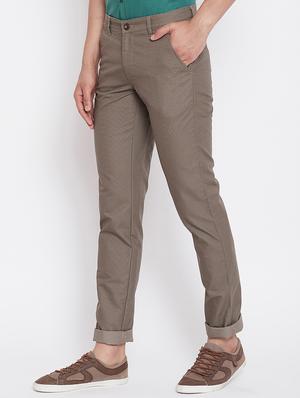 brown cotton blend chinos - 16229716 - Standard Image - 2