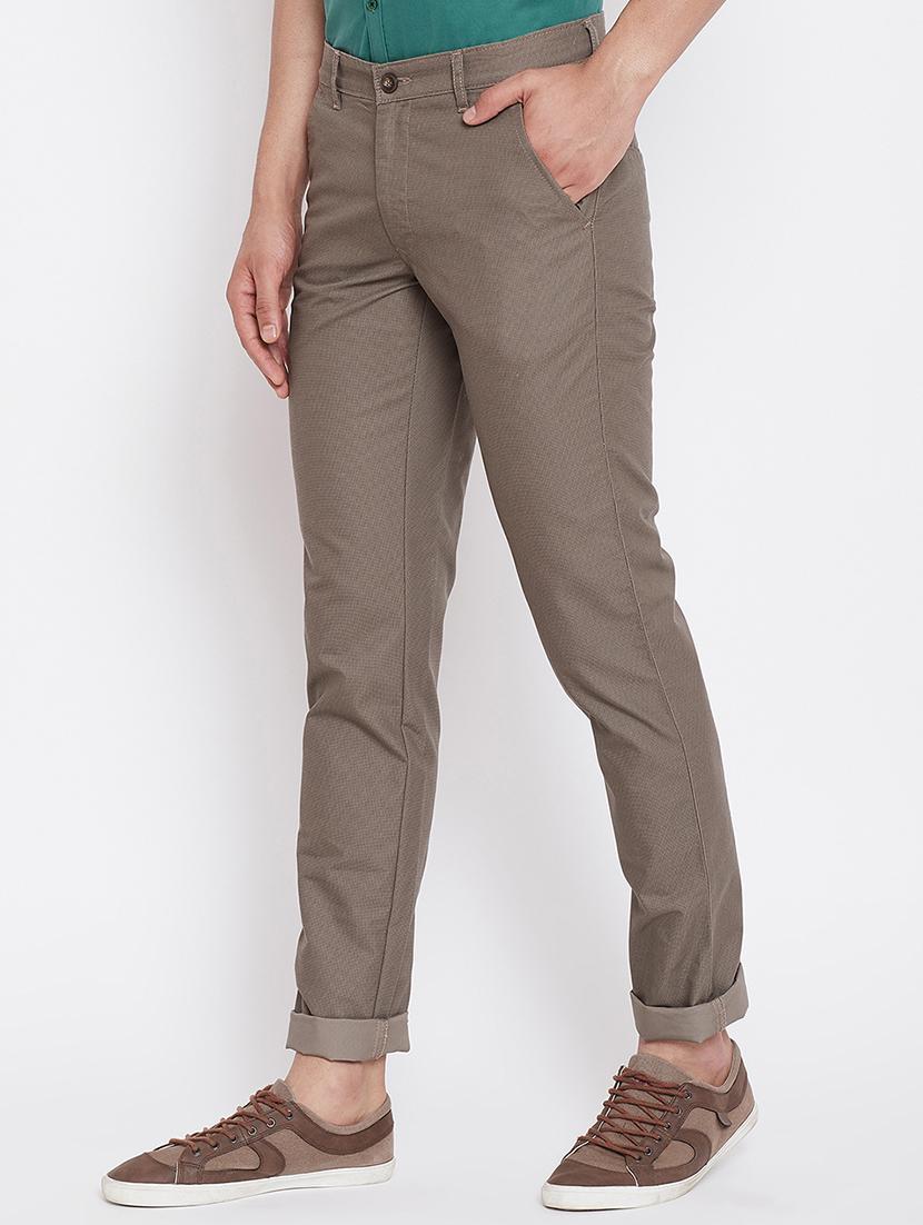 brown cotton blend chinos - 16229716 - Zoom Image - 2