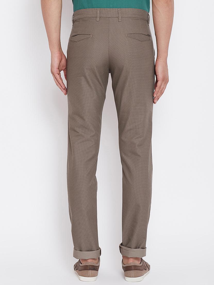 brown cotton blend chinos - 16229716 - Zoom Image - 3