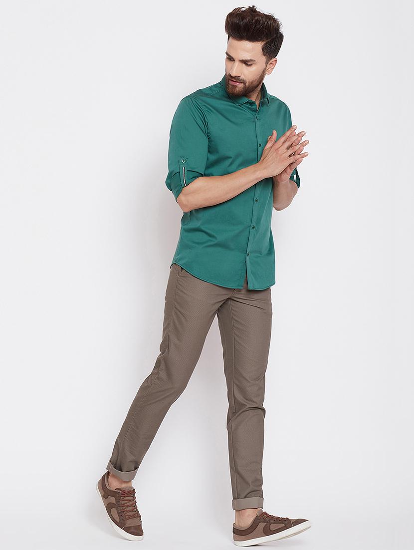 brown cotton blend chinos - 16229716 - Zoom Image - 4