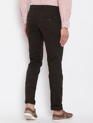 brown solid chinos - 16229720 - Standard Image - 3