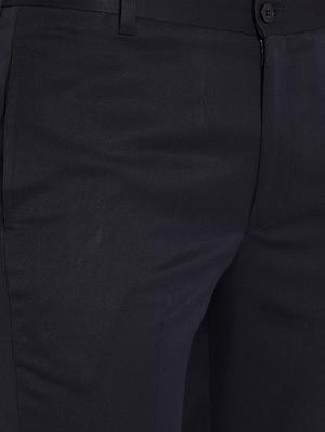 navy blue polyester flat front formal trouser - 16229727 - Standard Image - 5
