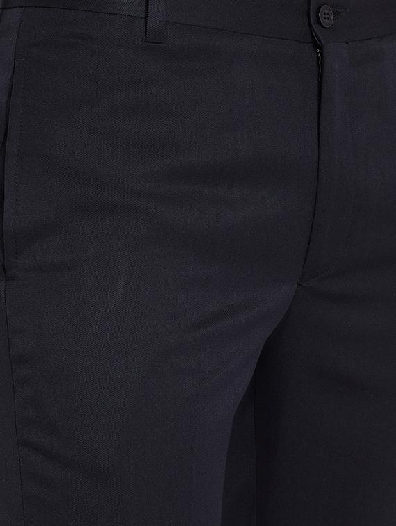 navy blue polyester flat front formal trouser - 16229727 - Zoom Image - 5