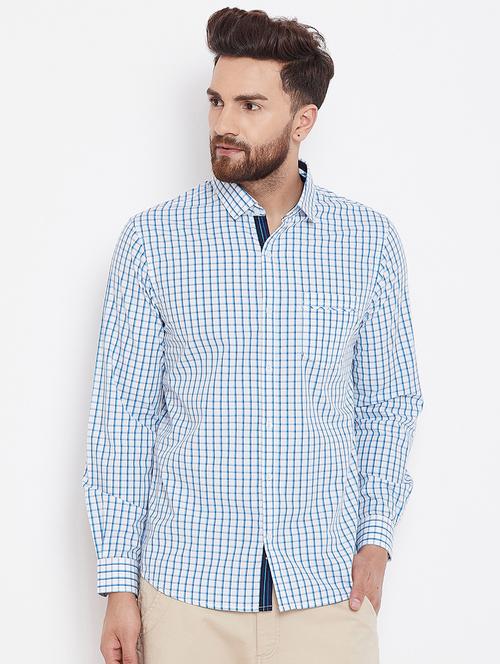 blue checkered casual shirt - 16229739 - Standard Image - 1