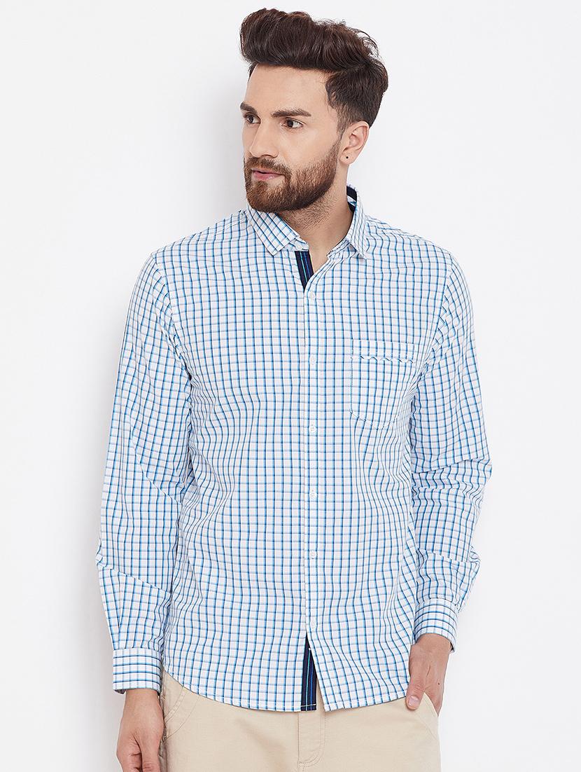blue checkered casual shirt - 16229739 - Zoom Image - 1
