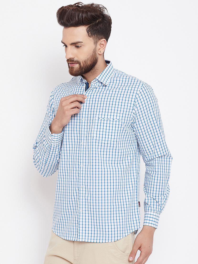 blue checkered casual shirt - 16229739 - Zoom Image - 2