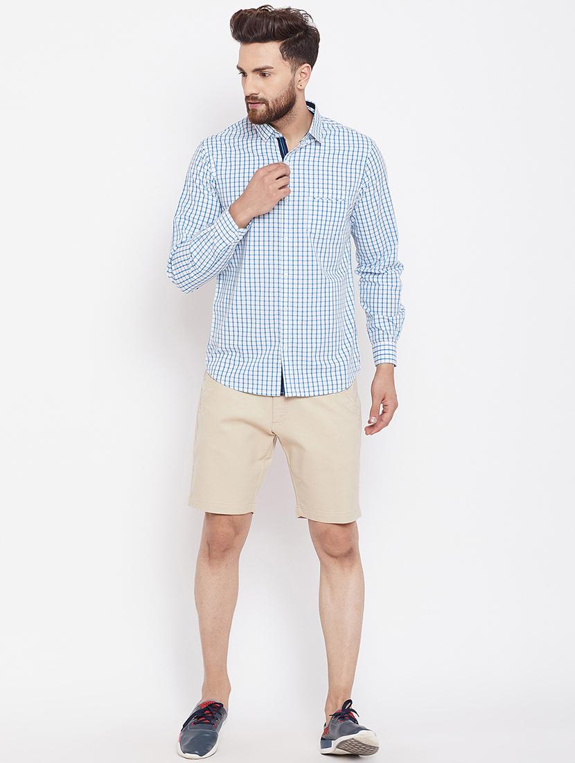 blue checkered casual shirt - 16229739 - Zoom Image - 4