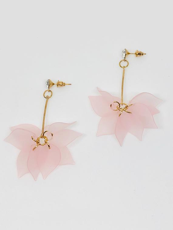 pink metal drop earring - 16230025 - Zoom Image - 1