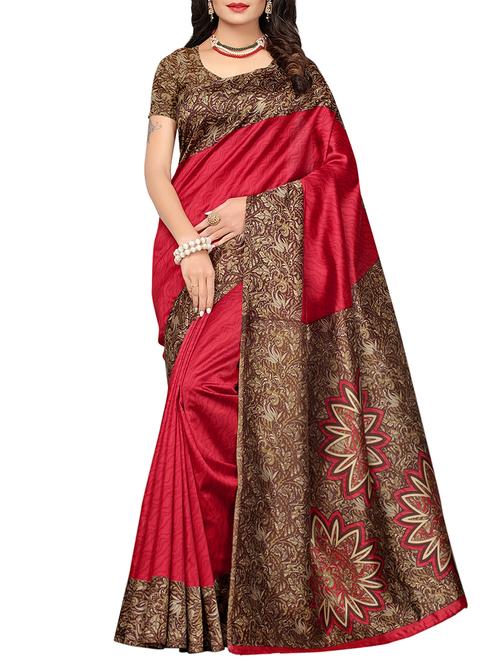 kalamkari printed saree with blouse - 16230639 - Standard Image - 1