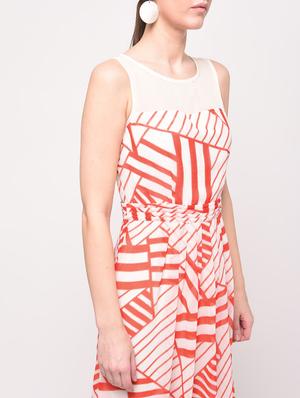 mesh panel abstract maxi dress - 16230670 - Standard Image - 5