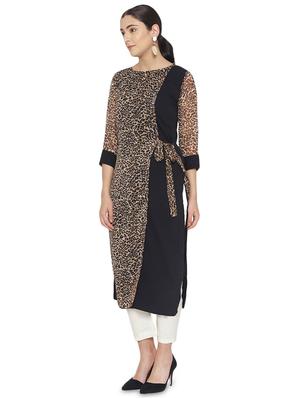 animal print straight kurta - 16231224 - Standard Image - 2