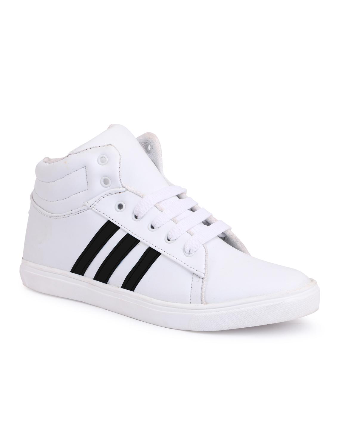 white leatherette lace up sneakers - 16231263 - Zoom Image - 1