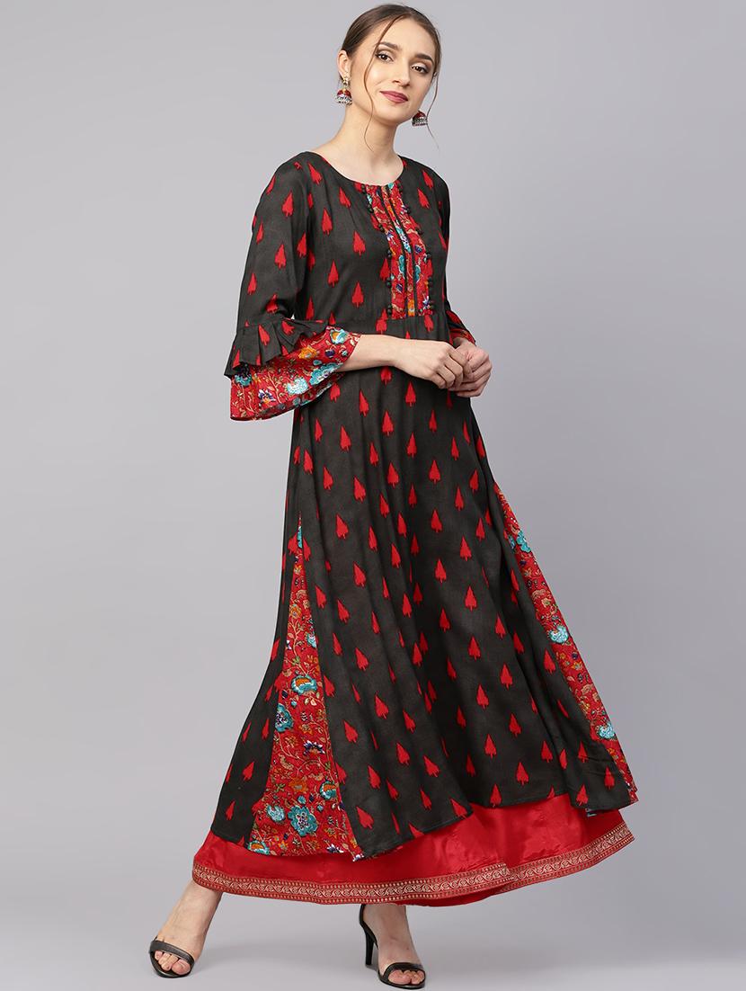geometrical printed a-line kurta - 16231928 - Zoom Image - 1