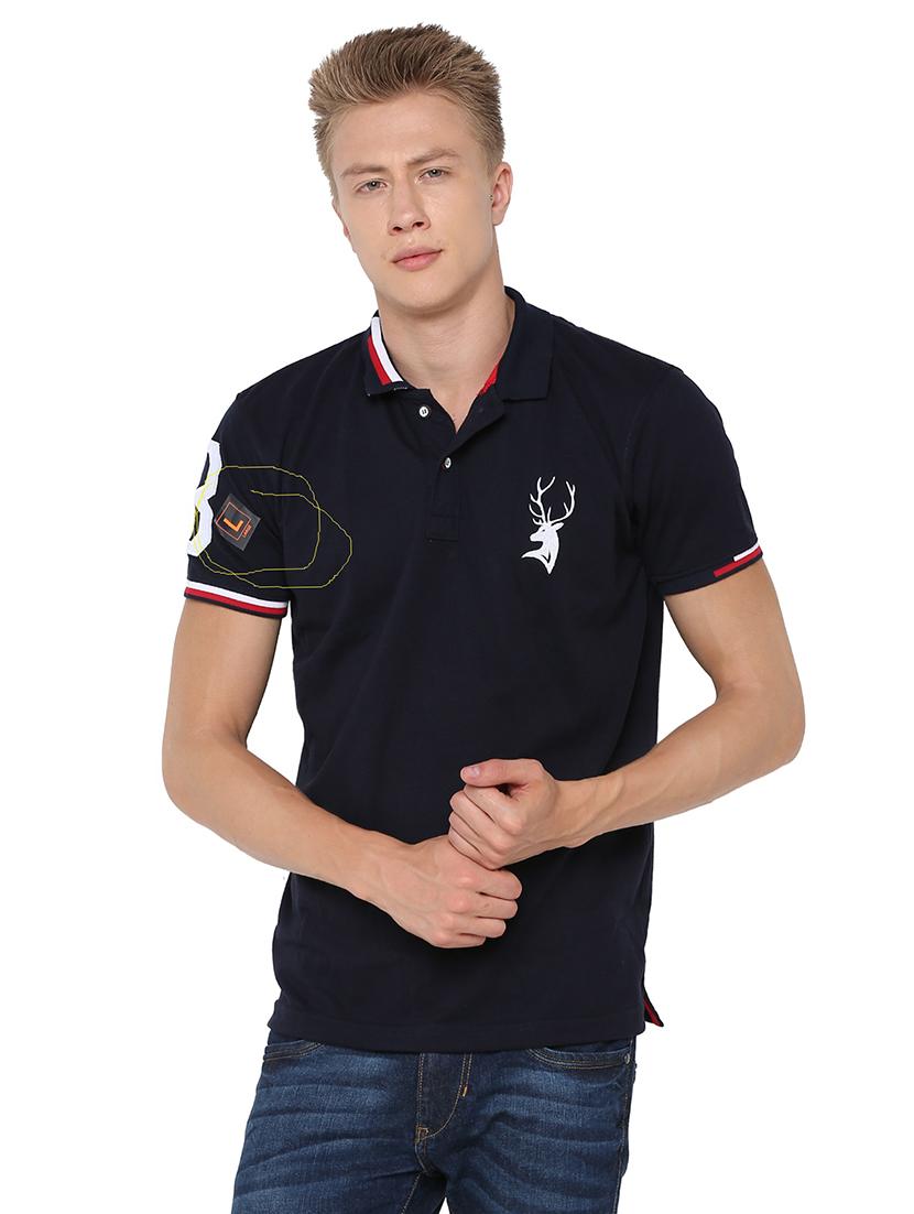 black solid polo tshirt - 16231995 - Zoom Image - 1