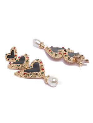 black metal drop earring - 16232262 - Standard Image - 2