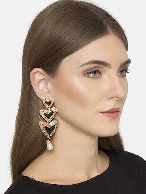 black metal drop earring - 16232262 - Standard Image - 3