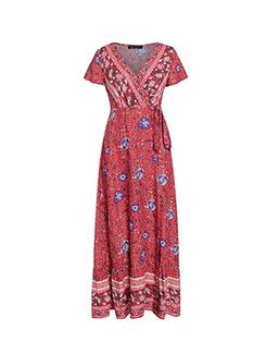 tie front floral maxi dress - 16232736 - Zoom Image - 1