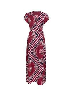 overlap neck tie front maxi dress - 16232794 - Zoom Image - 1