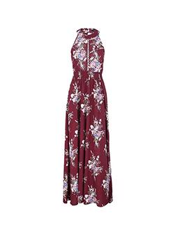 halter neck floral maxi dress - 16232837 - Zoom Image - 1