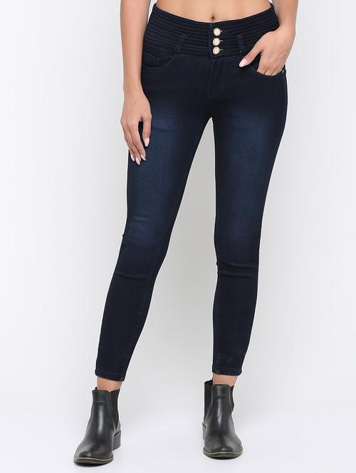 pin tucked high rise jeans - 16233267 - Standard Image - 1