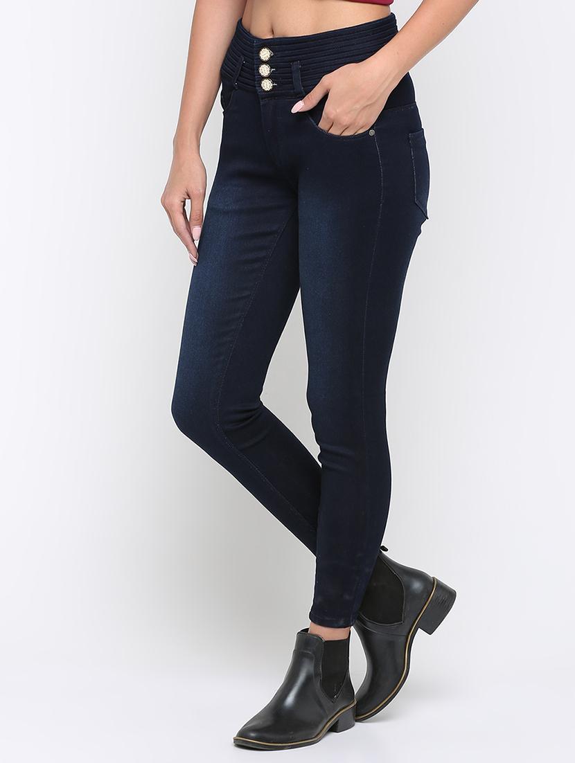 pin tucked high rise jeans - 16233267 - Zoom Image - 2