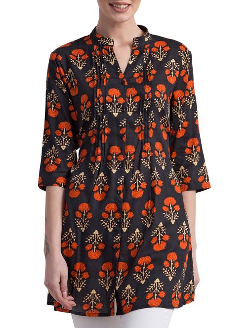 floral printed a-line kurti - 16233359 - Standard Image - 1