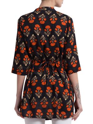 floral printed a-line kurti - 16233359 - Standard Image - 3