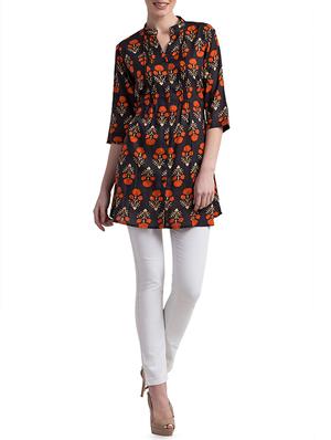 floral printed a-line kurti - 16233359 - Standard Image - 4