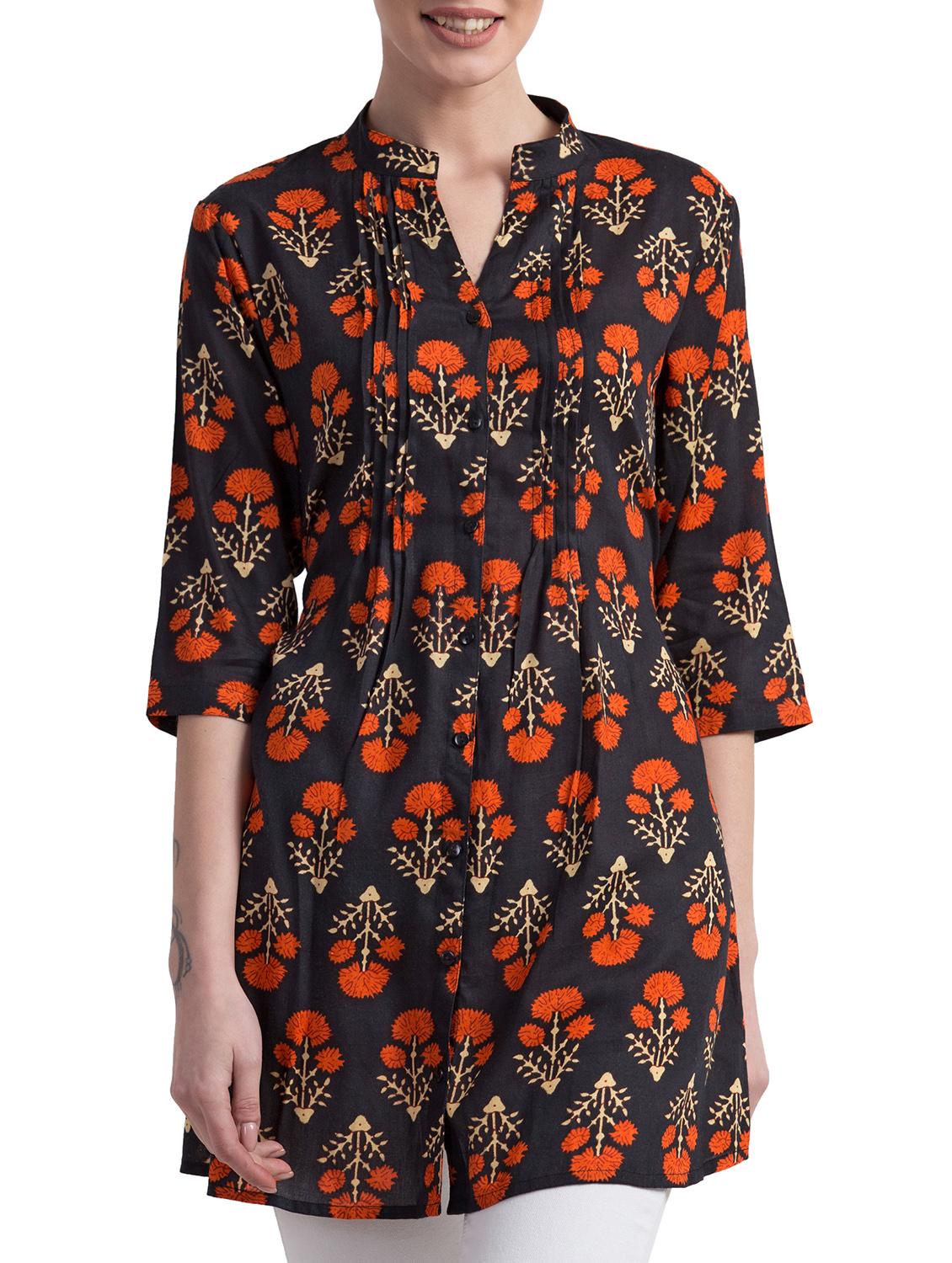 floral printed a-line kurti - 16233359 - Zoom Image - 1
