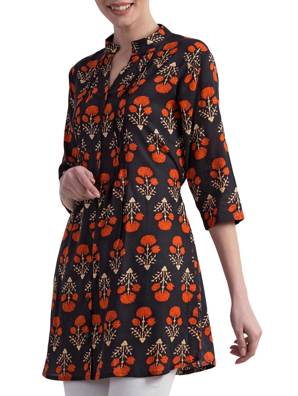 floral printed a-line kurti - 16233359 - Zoom Image - 2